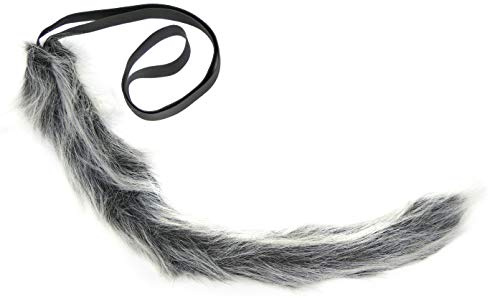 Balinco Wolfsschwanz Grau, Plüsch Werwolf Schwanz Kostüm-Accessoire, Tierkostüm Accessoire Wolf, Einheitsgröße, für Karneval, Fasching und Halloween