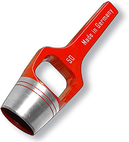 Zodl Design Locheisen Ø 50 mm rund, hochfester Werkzeugstahl, rot lackiert, Made in Germany