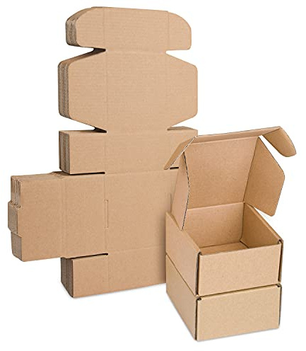 Corrugated Cardboard Shipping Boxes, 100x100x53mm Royal Mail Small Parcel PIP Boxes, Packaging Mailing Boxes for Business, Posting, Storing or Gift(Pack of 10)
