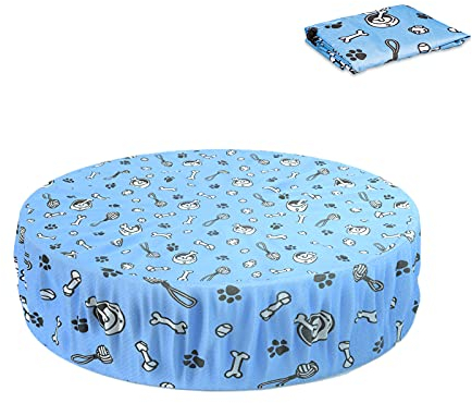 Docuwee Runde Poolabdeckung, 121,9 cm, faltbare Kinder-Solarabdeckung, passend für Hunde-Schwimmbad, Haustier-Badewanne, Anti-UV, staubdicht, Sicherheits-Poolabdeckungen mit niedlichem