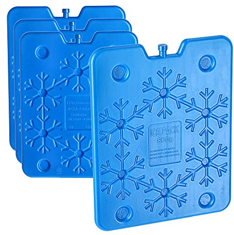 Cepewa Kühlakku für Kühltasche 4er Set │ Coolpacks wiederverwendbar 800ml 25x32cm │Kühlelemente von -18 bis +40° (1 x 4er Set Kühlakkus 800ml)