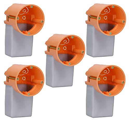 Voxura Hohlwand-Elektronikdose Tunneldose Gerätedose Schalterdose 75mm tief HW Ø 68mm Orange 5 Stück