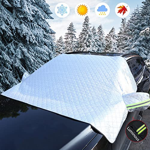 Parasole Auto Parabrezza, Telo Parabrezza Antighiaccio, Copri Protezione Anti Neve, Gelo, Polvere, Pioggia, Parasole, UV, Adatto per La Maggior Parte dei Veicoli e SUV（230X140CM）
