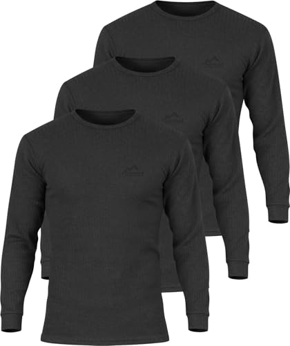 normani 3er Pack Thermohemd Herren-Thermounterwäsche - Thermo-Unterhemd auch in Übergrößen (XS - 4XL) Farbe Dunkelgrau Größe 7=M
