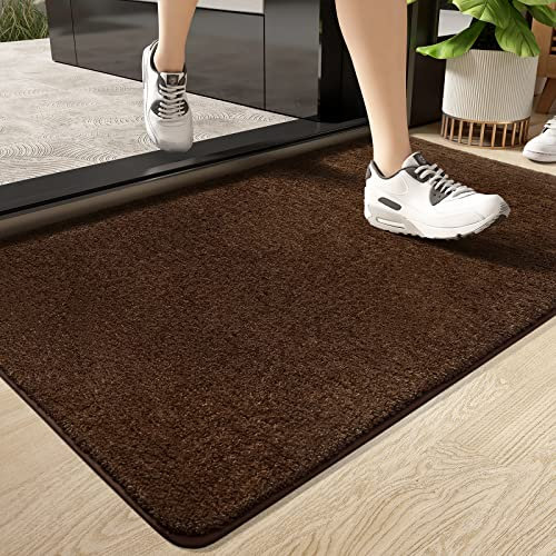Color G Fußmatte 60 x 90 cm, Schmutzfangmatte Waschbar rutschfest, Absorbierend Fussmatte Innen Maschinenwaschbar für Eingang, Wohnzimmer, Badezimmer, Flur, Haustiere und Hunde (Braun-1)