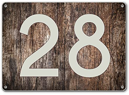 banjado® Hausnummernschild personalisierbar Motiv Altes Holz - Hausschild personalisiert Draußen mit Straßennamen möglich - Hausnummernschild Edelstahl versch. Motive - inkl. Montagematerial