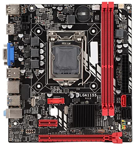 Scheda Madre DDR3, Scheda Madre per Computer B75M Supporta Processore I3 I5 I7 a 1155 Pin 2 Interfaccia Multi-USB con Slot di Memoria DDR3, Scheda Madre da Gioco Che Supporta Processori Corei7, I5, I3