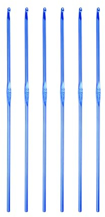 Sourcing Map Aluminium Häkelnadel Set - 6 Stück, 2,5mm, für Anfänger & DIY, Blau