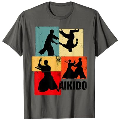 Aikido Shirts Vêtements Aikido pour équipement d'Aikidoka | Aikido T-Shirt Blanc Unisexe Adulte Coupe Classique Manche Courte S