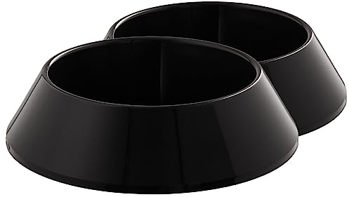 Tymar Grabschale aus Kunststoff 2er Set, Blumenschale, Friedhofsschale für Grabschmuck (ø 14 cm; Graphit)