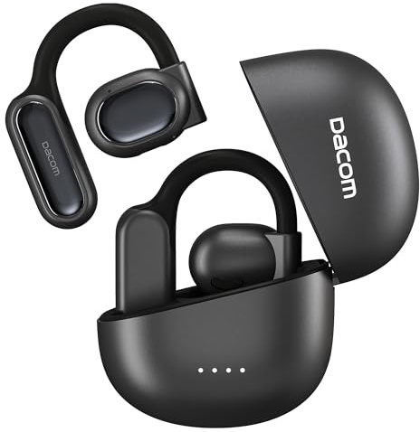 DACOM Auriculares Deportivos Bluetooth 5.3, ENC Inalámbricos Abiertos, 45H Tiempo de Reproducción, a Prueba de Sudor Con 2 Micrófonos para Ciclismo (Negro)