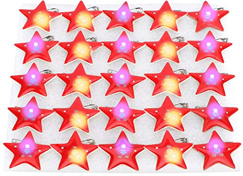 25 Stück Fünfzackige Sternförmige LED-Brosche, Broschen und Anstecknadeln, Jahrestag, Winterurlaub, Schmuck, Weihnachten, Anstecknadel Kinder, Partygeschenke