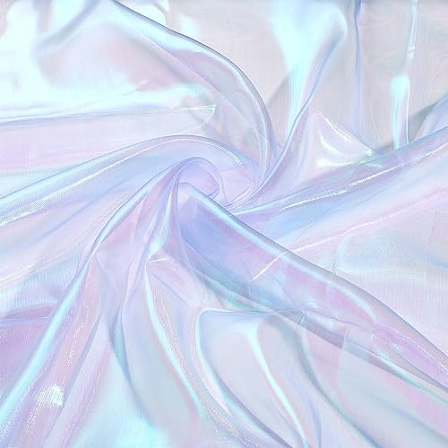 PH PandaHall 400x150cm Hochzeit Organza Stoffe zum Nähen Lila Schillerndes Organza Tuch Magisch Glänzendes Stoffband für Gardine Vorhänge Tischdecken Kleid Bühnenshow Kostüme Hochzeit Dekor