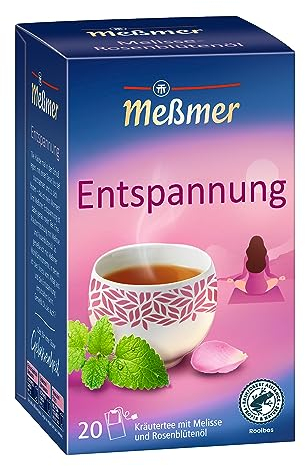 Meßmer ENTSPANNUNG | Kräutertee mit Melisse & Rosenblütenöl | 20 Teebeutel | sanft-blumiger Geschmack