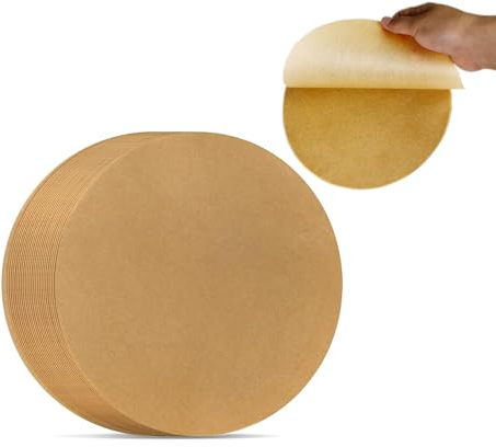 SonoReno 200pcs Baking Paper Sheets(40g Thick Paper), Unbleached Parchment Paper, Pre-Cut Brown Barchment Paper Non Stick Baking Parchment Paper for Rosating, BBQ, Baking Cookies, Grilling Rack, Oven