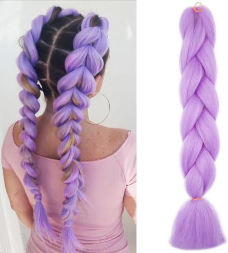 Dcbaboo Mèches pour Tresses Africaines Jumbo Braids Extension Cheveux 1 Paquet Kanekalon Synthétique Ombre Tressage, Violet Clair