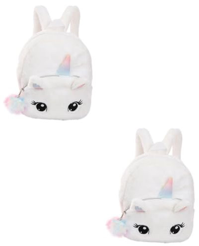 PACKOVE 2stücke Kreativer Junge Mädchen-Rucksack Einhorn Niedlicher Schulranzen Für Mädchen Tasche Für Alltag Für Schule Und Freizeit Weiß Mit Großen Augen