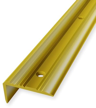 Winkelprofil 23 x 43 x 2500 mm Treppenprofil Treppenkantenprofil Winkelprofil Messing Poliert Geriffelt Versenkt Gebohrt