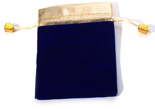 Hrlace 10 Stück Schmuckbeutel Samttasche Kordelzug Samt Beutel Weich Samtbeutel mit goldenen Rand Geschenksäckchen Süßigkeiten Taschen für Schmuck, Hochzeit, Bankett Geschenk Marineblau 7x9cm