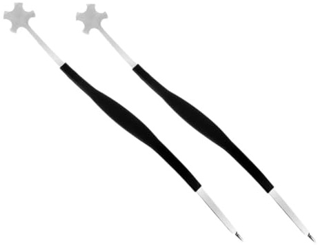 Cello Klangpfosten Einsetzer Metall für Geigenbauer | Einstellen, Einsetzen und Entfernen, Schlichtes Silber, für Cello und Violine, 2 Stück