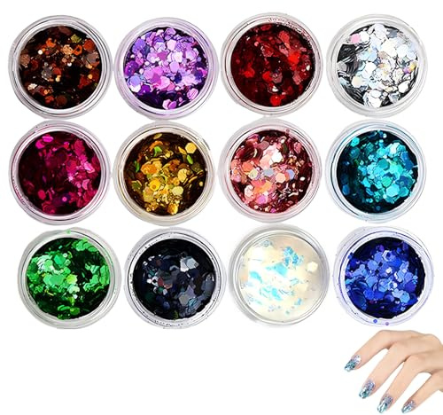 Glitter,12 Farben Festival Glitzer Gesicht, Glitzer Schminke