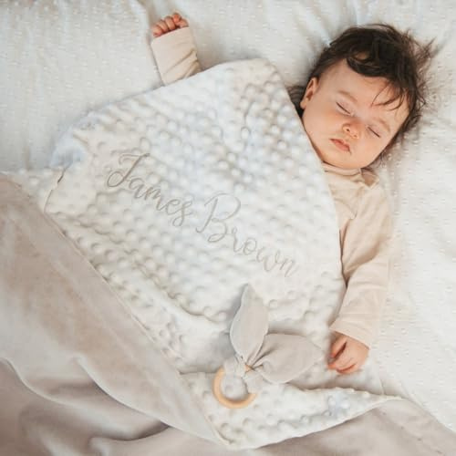 JinFu dian Babydecke, personalisierbar, Baby-Namensdecke, Babyparty, Geschenk für Neugeborene, Mädchen, Baumwolldecke mit Namen, personalisiertes Geschenk, Decken für Mädchen und Jungen (76 x 100 cm)
