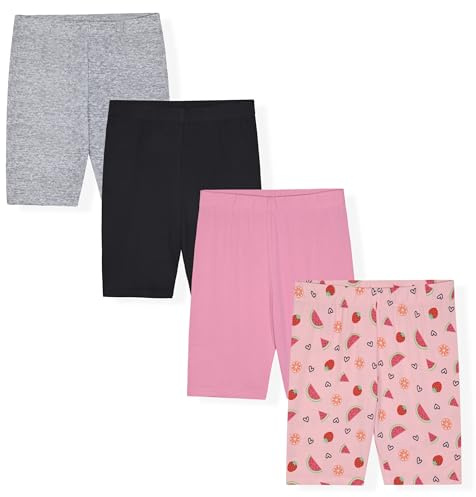 Star Ride Kids Girls Bike Shorts – Multipack Soft Stretchy Polyester Activewear in Fun Prints & Colors (Asst 1, 14-16)