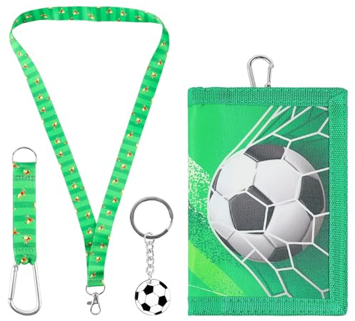 GmeDhc Barnplånbok, vikbar myntplånbok med karbinhake, halsrem och nyckelring för pojkar, flickor, Basket B, Mode