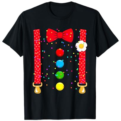 Clown Kostüm Karneval Fasching Shop - Unisex T-Shirt, Schwarz, Cartoon, Klein, S