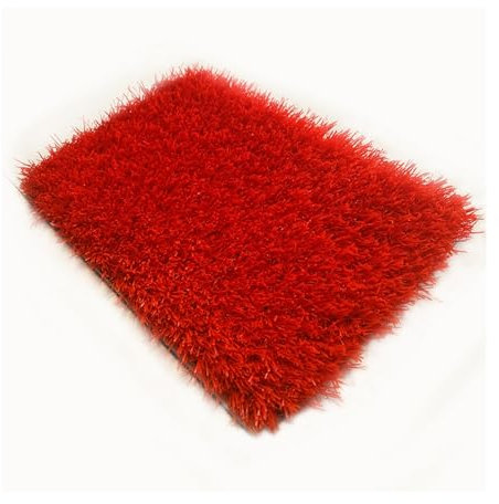 Kunstrasen, Rasen, 3 cm dick, Kunstrasen, Rolle, DIY-Rasen, Läufer, Teppich mit Abflusslöchern, Spielplätze, Hinterhof-Dekoration, Rosso, 61 x 200,7 cm