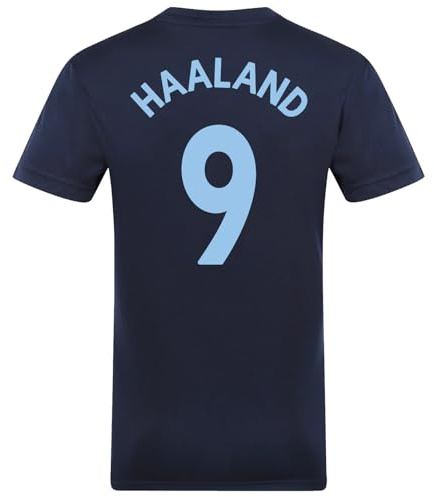 Manchester City FC Officiel - T-Shirt pour Entrainement de Football - Homme - Bleu Marine Haaland - L