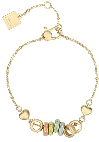 THUN - Bracciale con anellini smaltati - metallo, vetro, resina - Collezione Dedicato a te - 16 + 3 cm