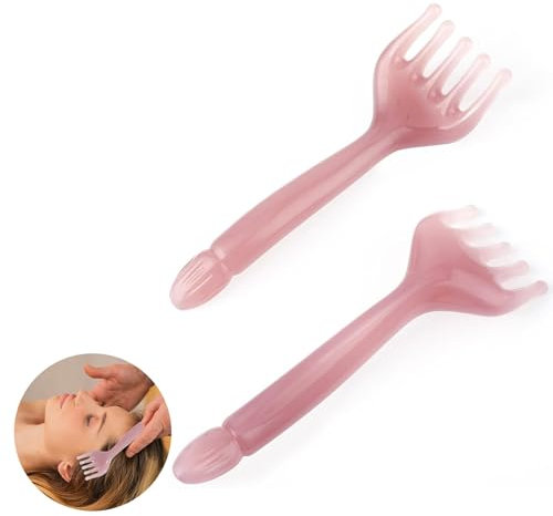 LZZEM 2 Pac Scalp Massager Set - 5 Claw Resin Head Massage Tool for Hair Growth and Relaxation Handheld Scraping Comb for Lymphatic Drainage and Shiatsu Therapy.