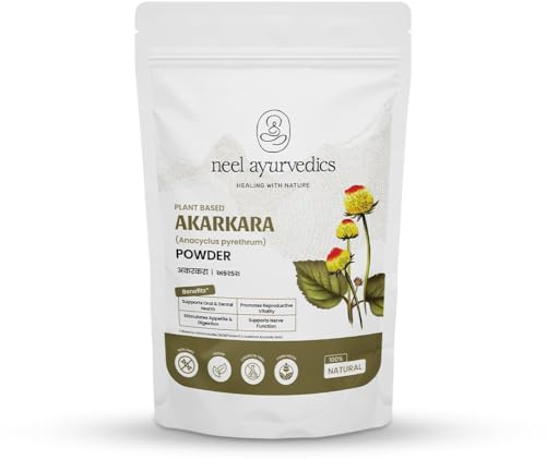 Akarkara Root Powder, alta qualità Anacyclus Piretro per supporto naturale, Finely Ground Pellitory Root Powder for Versatile Use in Ayurveda Naturopathy (250 gm)