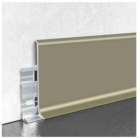 QUSYZD Battiscopa in Alluminio Color Champagne, battiscopa Impermeabile per Soggiorno/Camera da Letto/Bagno/Cucina, battiscopa Alto 3,2,5 cm per Piastrelle/Legno/Cemento,W 3 in (8cm)-L 70cm(27.5in)