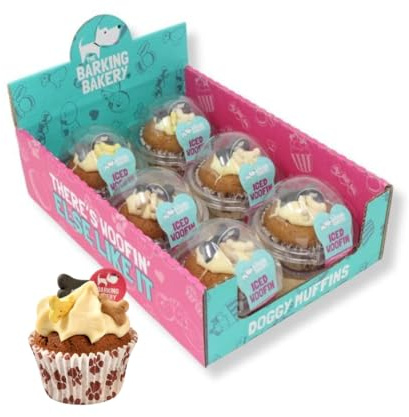 The Barking Bakery Vanille Woofin mit Vanilleglasur – Hunde-Cupcake für mittelgroße & große Hunde – Hundeleckerlis für Geburtstage und Anlässe – Zutaten in menschlicher Qualität – handgefertigt