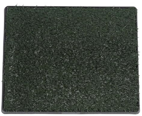 Fockety Almohadillas de Orinería de Hierba para Perros, Sistemas de 3 Capas Reutilizable Bandeja Artificial Bandeja con Drenaje, (Gran tamaño con Deflector)