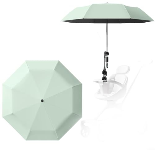 EXTRWORY Parasol para cochecito UPF 50 Plus con protección UV con clip ajustable, tela de metal de 100 cm, para uso al aire libre, bebé (azul)