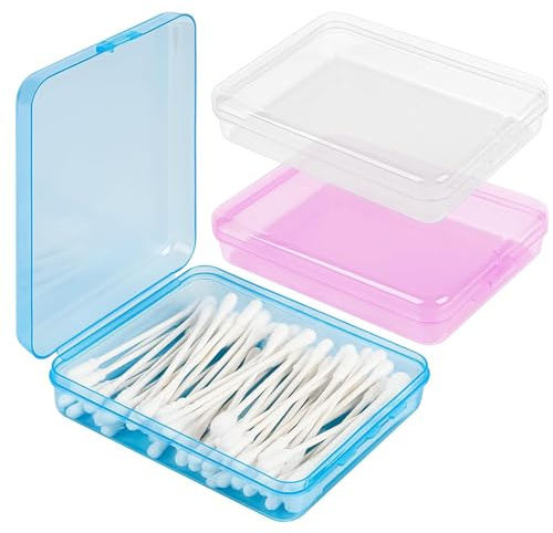 LZZEM 3PCS Portable Travel Holder Hair Tie Organizer Lightweight Vanity Storage Organizer Refillable Cotton Swab Makeup Pad Cotton Swab, and Dental Floss Dispenser
