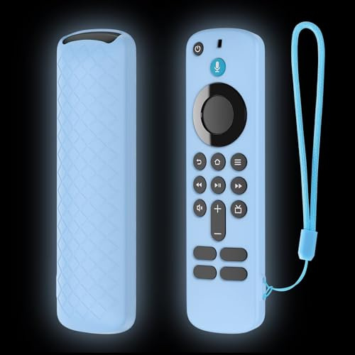 FTRONGRT Cover Compatibile con 2025 Amazon Fire TV Stick 4K / Amazon Fire TV Stick HD (Ultimi Modelli), Ultrasottile e Leggero, Anticollisione, Silicone Telecomando Custodia Protettiva.Blu Luminoso