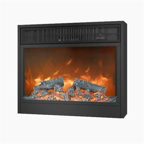 Chimenea decorativa Chimenea eléctrica moderna con llama realista 3D, empotrada o de pared, botón/control remoto(Medio)