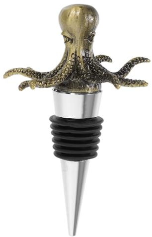 WEKADRIN Reusable Octopus Wine Bottle Stopper Zinc Alloy Beverage Plug for Wine Bottles Home Bar Parties Holiday Celebrations Seal Preservation Accessory