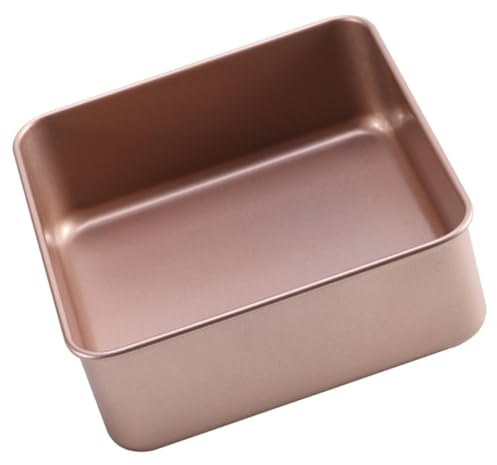 DOITOOL Plaque de Cuisson Carrée Antiadhésive 8 Pouces Dorée Épaissie, Moule à Pâtisserie Polyvalent en Métal Résistant à L’usure, Gâteau et Pizza, Plat à Four Professionnel