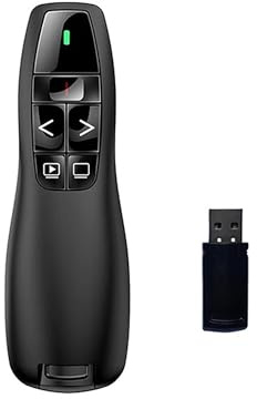 Kabellose Presenter, kabelloser Präsentationsfernbedienung | 2.4 GHz Wireless Presenter Verbindung via USB-Empfänger, Pointer für Präsentationen, für PPT/Windows XP/7/8/10/Mac OS/Linux