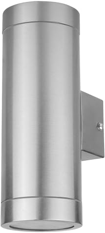 Grafner UP and DOWN Edelstahl Wandlampe 2x GU10 IP44 Wand Außenleuchte, für außen und innen, oben unten Wandleuchte Lampe Außen Hoflampe