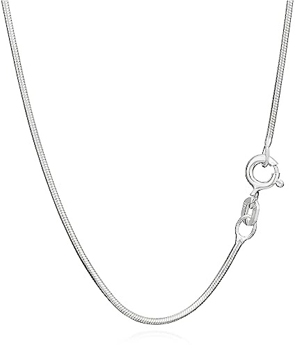 NKlaus Schlangenkette aus echtem 925 Sterlingsilber, 0,90mm breit, 1 Stück | Nickelfrei; in verschiedenen Längen erhältlich