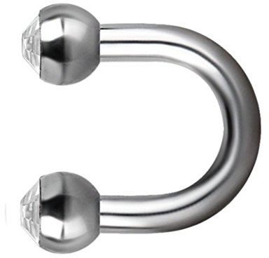 eeddoo Helix-Piercing Gebogen U-Form Silber Edelstahl