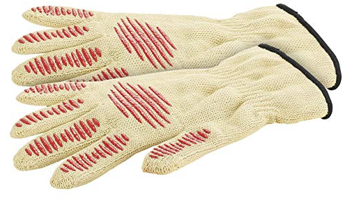 Rosenstein & Söhne Arbeitshandschuhe: 2er-Set Sicherheits-Handschuh, Hitze- & Schnittschutz, Antirutsch-Pads (Hitzehandschuh, Küchenhandschuh, Kettensäge)