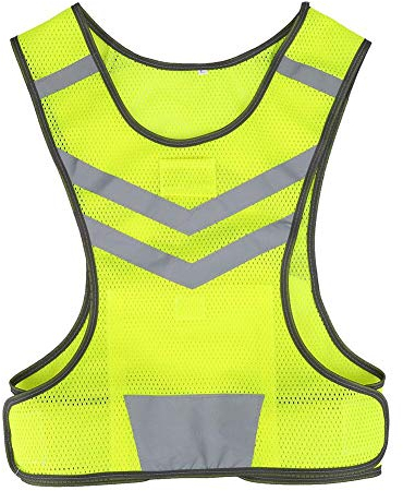 FILFEEL Reflective Safety Vest, High Visibility Adjustable Coat with Inside Pocket for Running Sports Security Equipment Night Workwear Tops(Size L, Fluorescent Yellow)