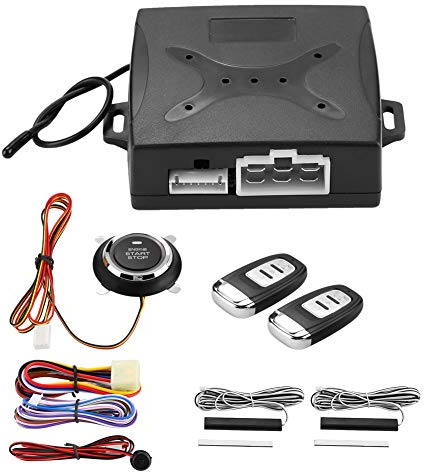 start stop system,keyless start nachrüsten,Auto Alarm Sicherheitssystem, Universal Auto Alarm System Fernstart Anti Diebstahl Sicherheitssystem Motor Zündung Keyless Entry Push Button Remote Starter m